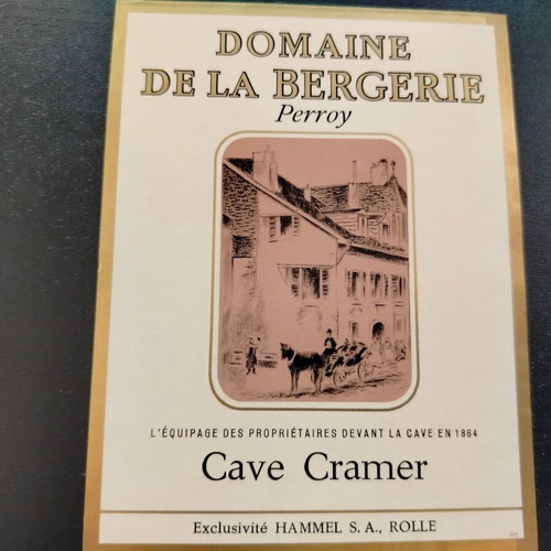 Domaine de la Bergerie Perroy wine promotional label used