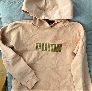 Puma ρόζ πσιδικό φούτερ με κουκούλα 11-12χρ