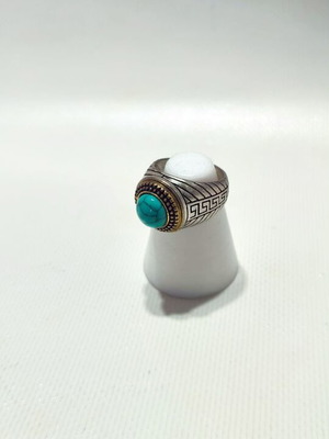 Ανδρικό δαχτυλίδι vintage με πέτρα τιρκουάζ σαν καινούργιο