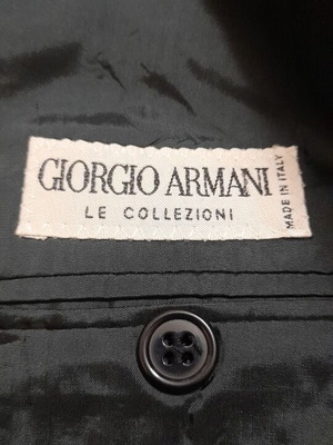 Ανδρικό λινό σακάκι Giorgio Armani σαν καινούργιο, μπλε, μέγεθος XL