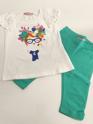 Energiers kids set 2pcs t-shirt & 3/4 leggings, size 3 years