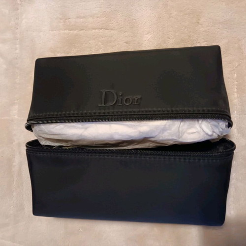 Dior cosmetic pouch new, black and silver, practical design