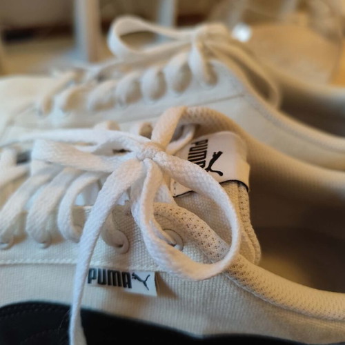 Puma Urban Plus CV men's fabric shoes size 45 like new, white and black
