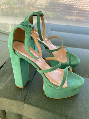 Women's high platform sandals green used size 39