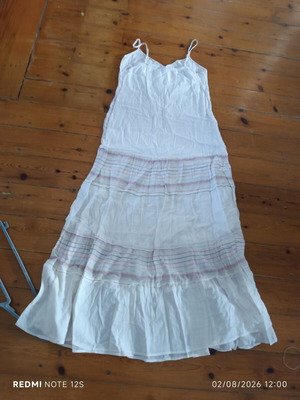 Long women's dress white, like new, size S