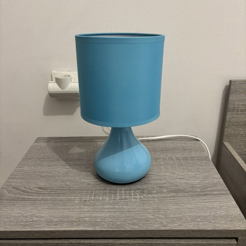 Petrol Ceramic Table Lamp with Petrol Shade like new