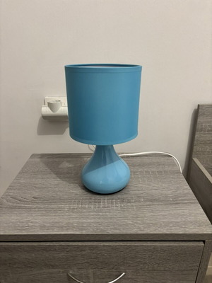 Petrol Ceramic Table Lamp with Petrol Shade like new
