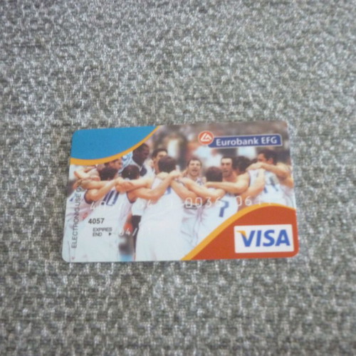 Greek National Basketball Team Eurobank EFG VISA collectible expired bank card