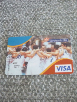 Greek National Basketball Team Eurobank EFG VISA collectible expired bank card