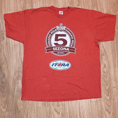Dinamo Riga KHL 5th Season Fan T-Shirt used, red, size XXL