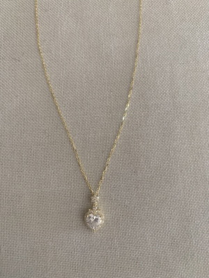 Necklace with heart pendant 925 silver gold plated new
