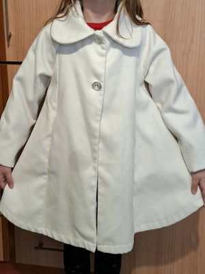 Girls' coat used, white, ages 5-7