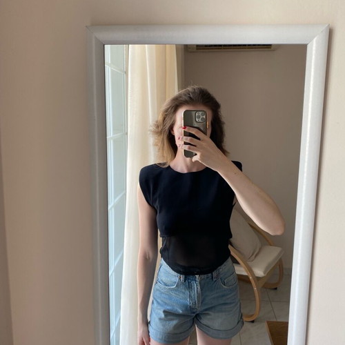 Zara black crop top like new, size M