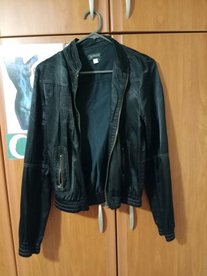 Summer jacket thin leather-like S size like new, black