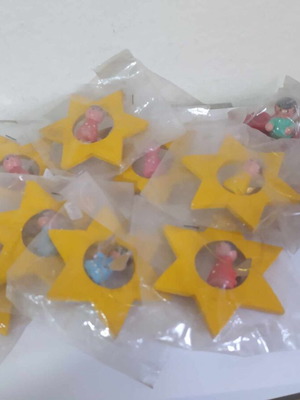 Wooden Christmas angel ornaments pack of 10 new