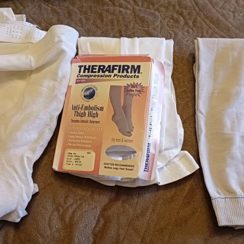 Compression socks with open toes new, size L