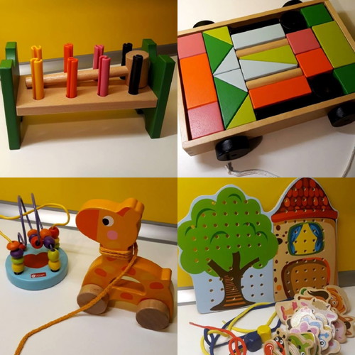 Wooden toys new, set of 5 pieces
