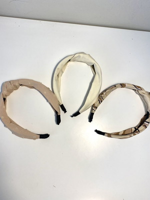 Shein set of 3 new headbands, white and beige