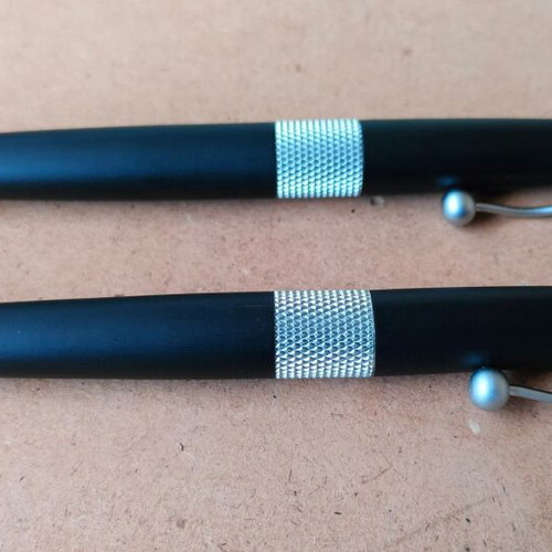Metal pens set of 2 new, black with anti-slip grip