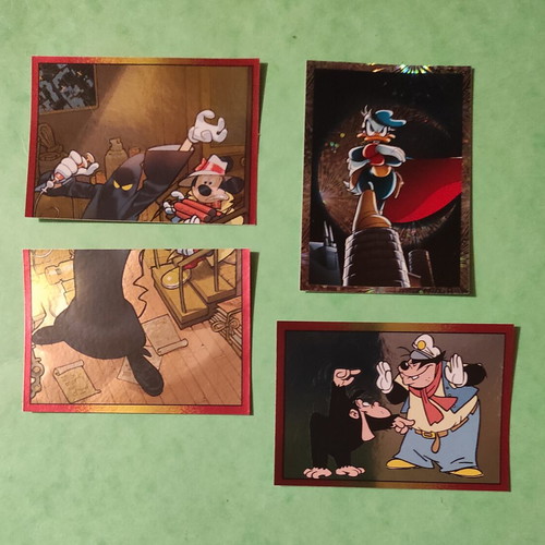Mickey Mouse Panini stickers 2018 used, rare gold and shiny set of 21