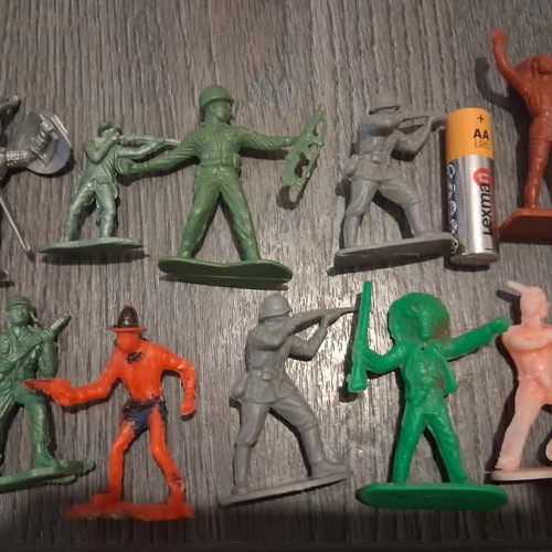 Used old toy soldiers, all together