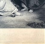 1861 Ο Χριστός που κλαίει στο όρος των ελαίων στην Ιερουσαλήμ πολύ μεγάλο χαρακτικό 85x65cm χαλκογραφια