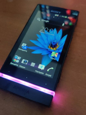 Sony Xperia U (ST25i) smartphone used, collectible model with LED lights