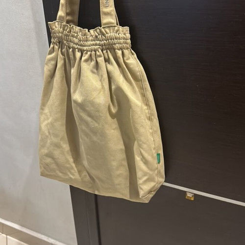 Benetton shoulder bag like new, beige cotton tote