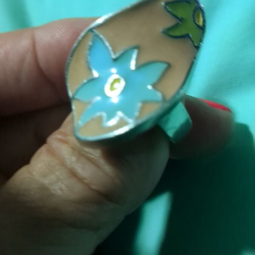Handmade silver ring 925 with enamel, like new