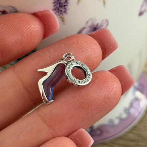 Pandora charm high heel symbol like new, turquoise and silver