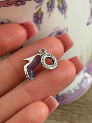 Pandora charm high heel symbol like new, turquoise and silver
