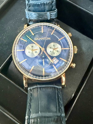 Quantum ADG578.499 watch like new, blue leather strap