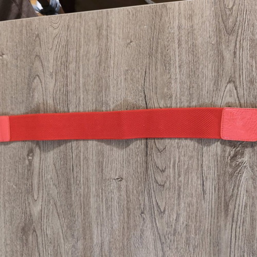 Elastic women's belt red with gold buckle new