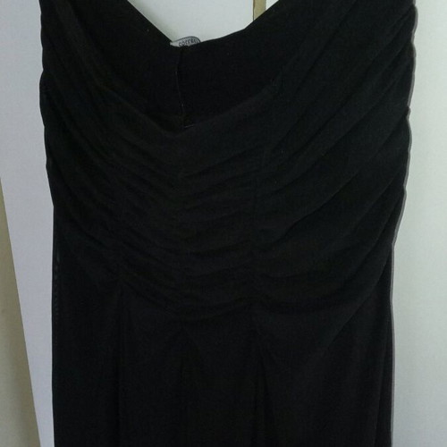 Wide black palazzo pants with ruched waist, size L