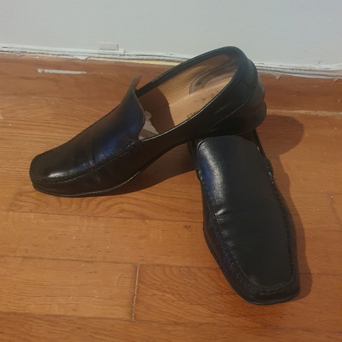 Haralas men's leather moccasins like new, size 43, black