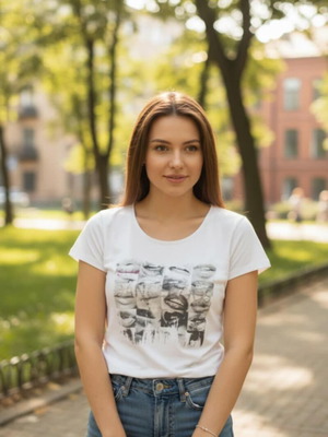 Women's white short-sleeve shirt size S used