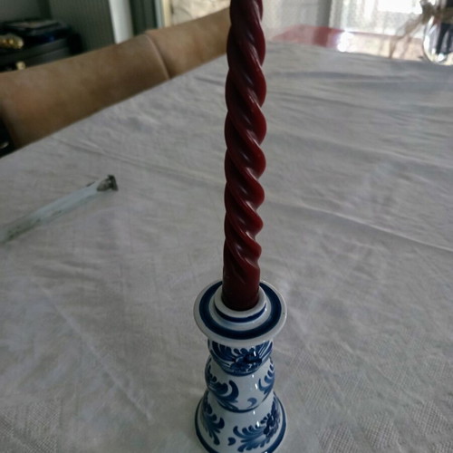Vintage Delft style porcelain candlestick like new
