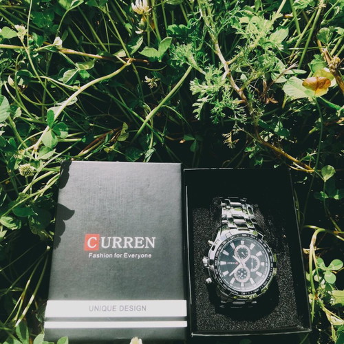 Curren men's watch like new, black and silver