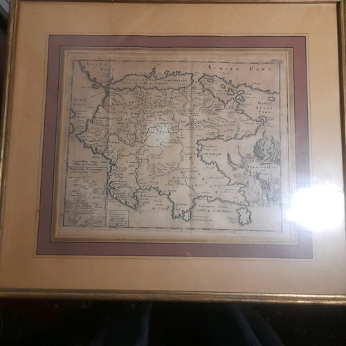 Two authentic engravings used with maps of Peloponnese and the hermit route