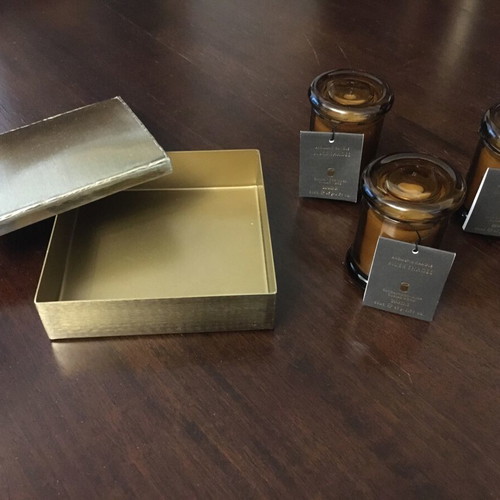 Zara Home luxury mini candle set new, 3 Musk Shades with lid