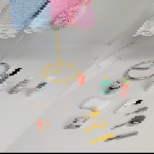 Αξεσουάρ μπάνιου για κούκλες, καινούργια σετ 15 τεμαχίων