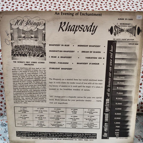 Strings Rhapsody vinyl record used, very good condition