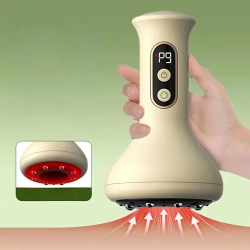 Electric massager new with 9 speeds, heating function and 8 steel balls