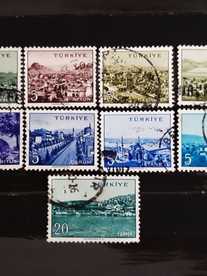 Γραμματόσημα Τουρκίας 1956-1960, Πόλεις της Τουρκίας (9) σαν καινούργια