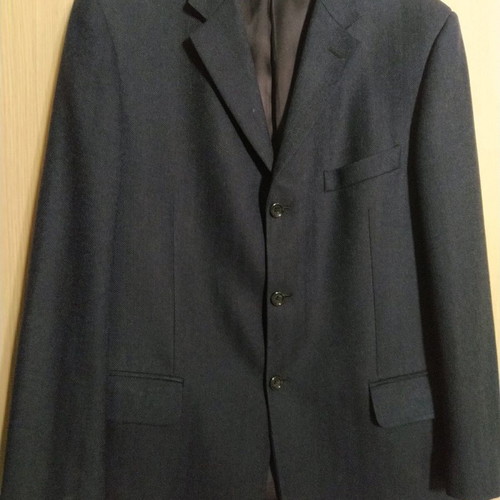 Men's jacket used, 100% virgin wool, blue, size M