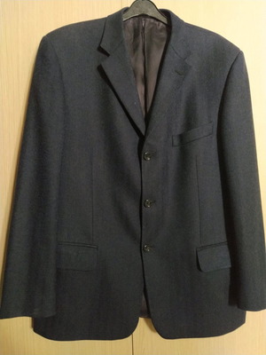 Men's jacket used, 100% virgin wool, blue, size M
