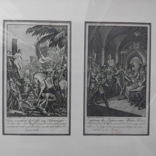 Chalcographies by Johann Caspar Weinrauch 18th century used, framed set