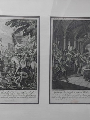 Chalcographies by Johann Caspar Weinrauch 18th century used, framed set