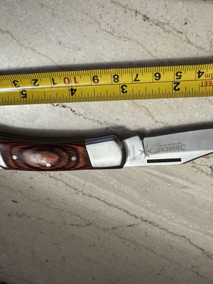 Ibiscus collectible decorative knife with wooden handle, vintage retro decor