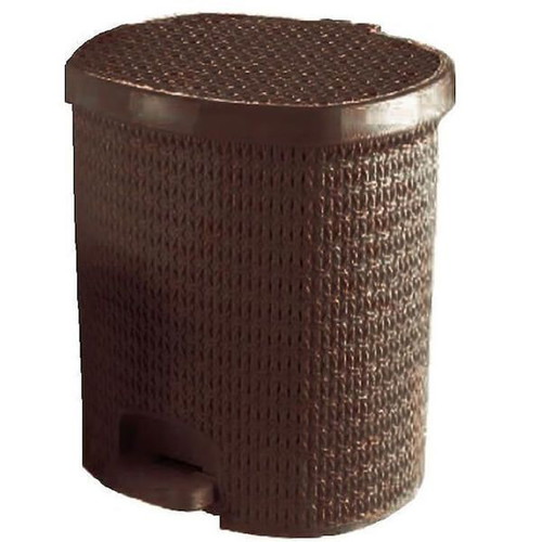 Plastic brown pedal trash bin 5lt new